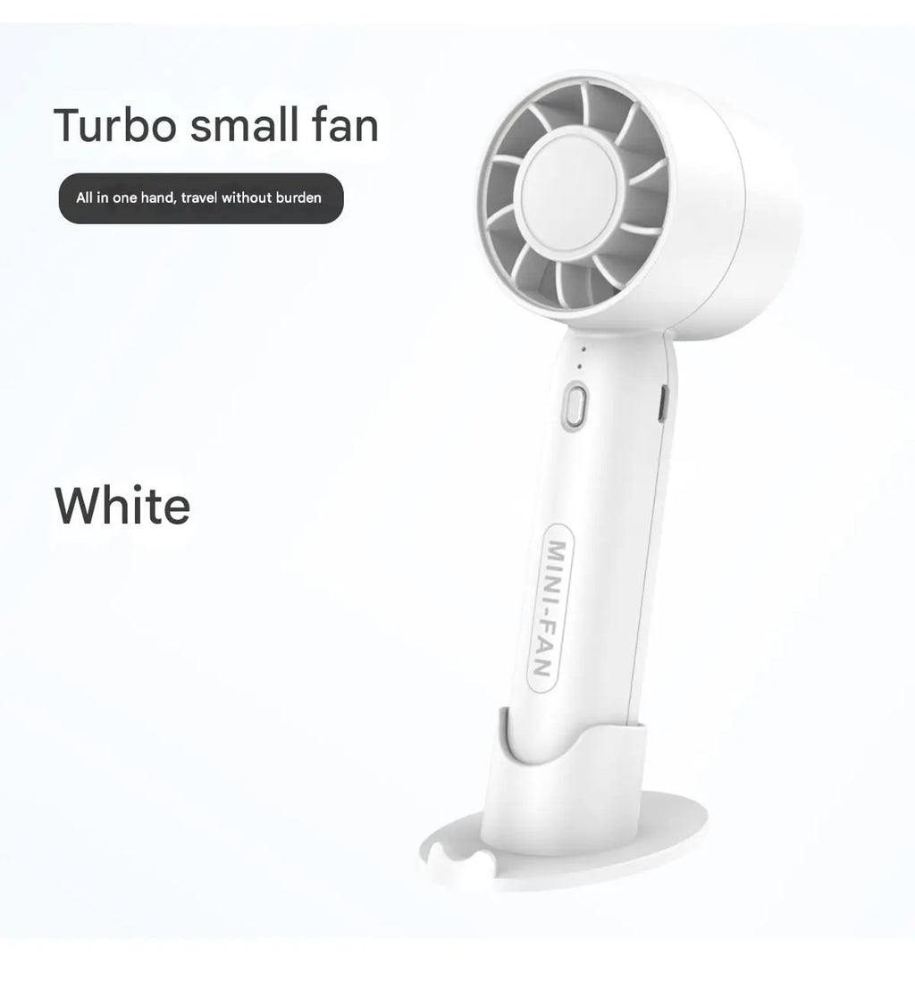 Turbo Handheld Small Fan USB Charging Mini Outdoor Portable Lightweight Desktop Stand With Long-Lasting Battery Life